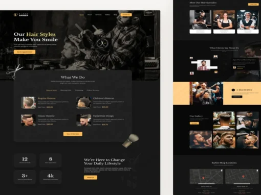 Divi Barber shop Layout Packs